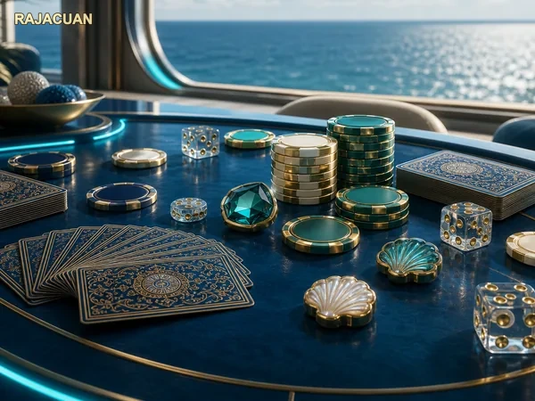 Tampilan virtual casino Rajacuan dengan desain digital modern dan susunan halaman yang rapi