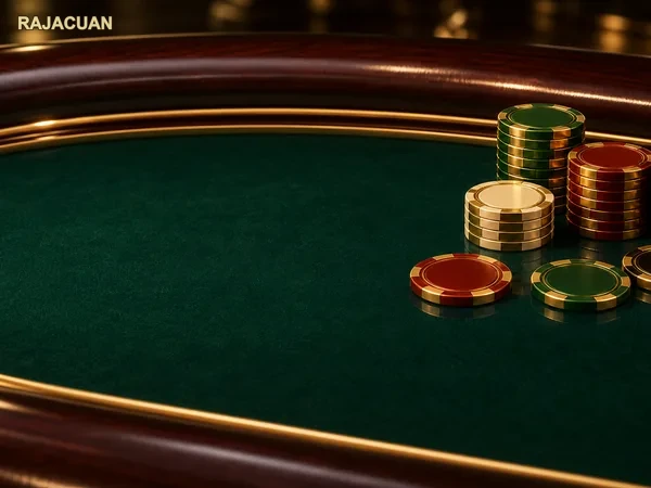 Visual virtual casino Rajacuan yang menampilkan atmosfer online modern dan terorganisasi