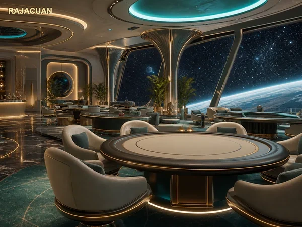 Gambar fitur virtual casino Rajacuan dengan gaya visual dinamis, bersih, dan mudah dipahami